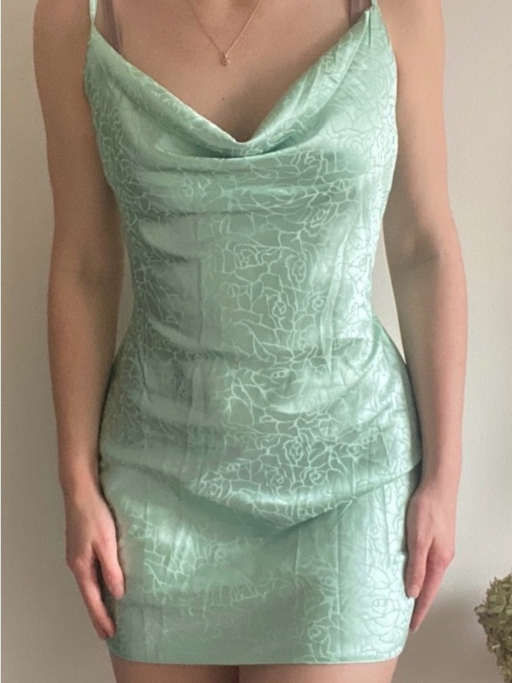 Nasty Gal size  US 0 Mint Green Cowl Neck Dress